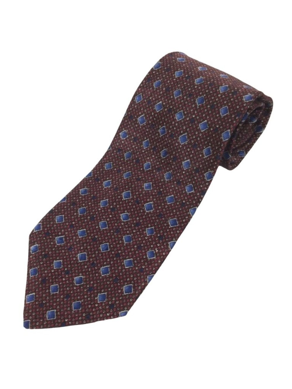 Robert Talbott Best Of Class Nordstrom Silk Necktie Geometric Burgundy USA